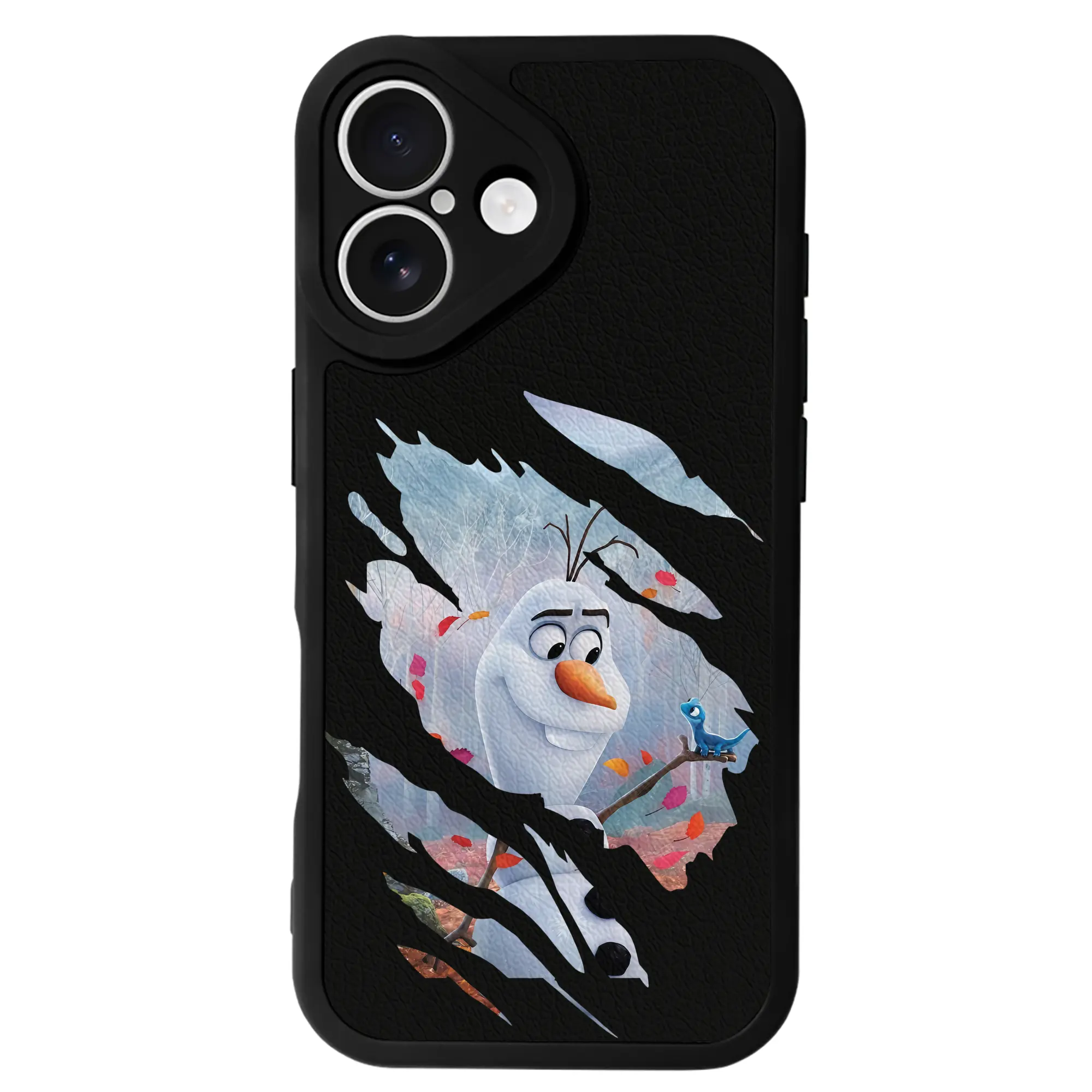 アナと雪の女王(Frozen) グッズ オラフ(Olaf) - IPhone 16シリーズ対応 ・ シリコンスマホケース ・ レザー調 ・ 高精度フィット ・ 耐衝撃 ・ ワイヤレス充電対応 ・ 精密カット